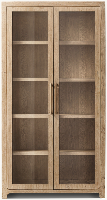 Davos Oak Glass Cabinet