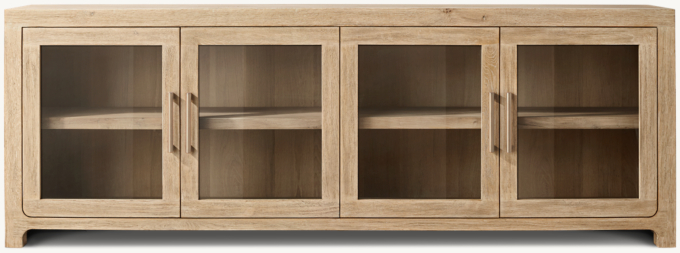Davos Oak Glass 4-Door Sideboard