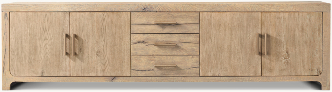 Davos Oak 4-Door Media Console with Drawers