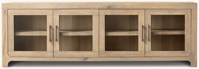Davos Oak Glass 4-Door Media Console