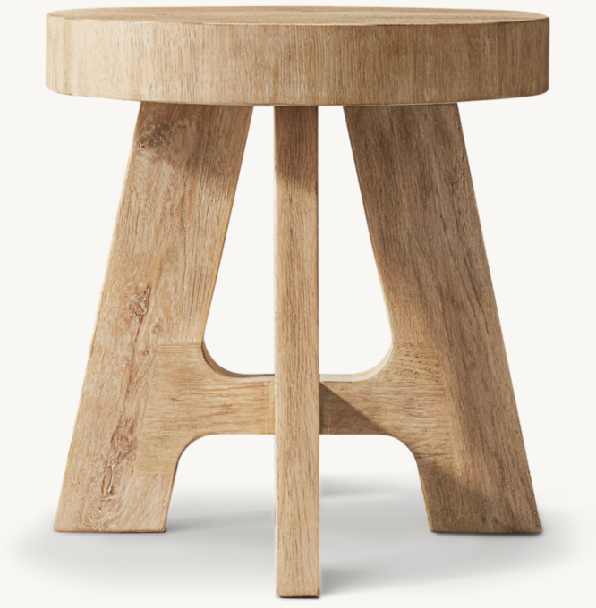 Davos Oak Round Side Table