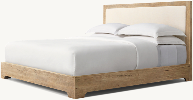 Davos Oak Fabric Panel Bed