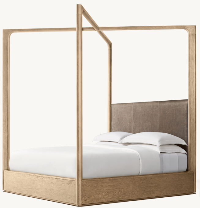 Breton Leather Canopy Bed