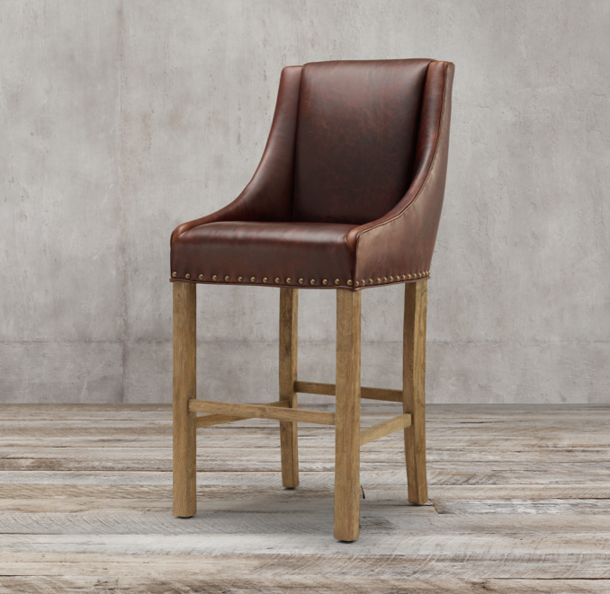 Leather Nailhead Counter Stools Odditieszone