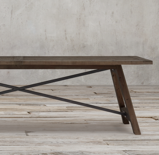 Railway Trestle Rectangular Dining Table 