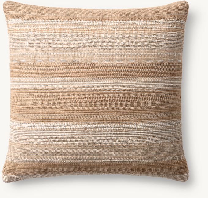 Alina Handwoven Banded Slub Pillow Cover - Square