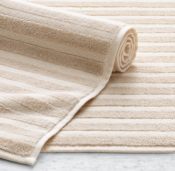Ribbed Stripe Towel Bath Mat