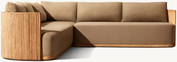 Byron Teak Left-Arm L-Sectional 