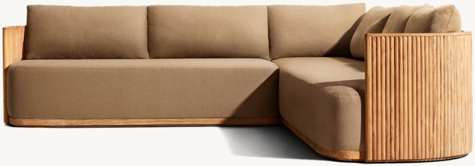 Byron Teak Right-Arm L-Sectional 