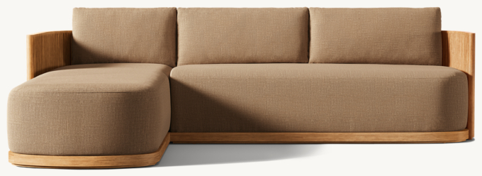 Byron Teak Left-Arm Sofa-Chaise Sectional 