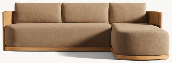 Byron Teak Right-Arm Sofa-Chaise Sectional 