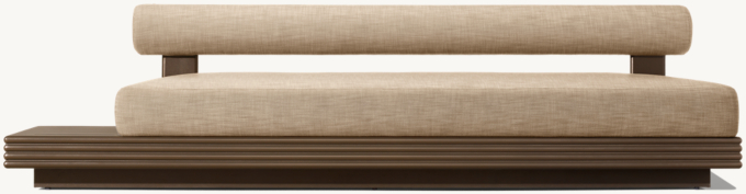 Bondi Aluminum Left-Side Table Three-Seat Armless Sofa 