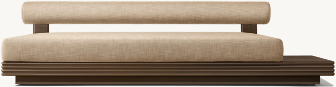 Bondi Aluminum Right-Side Table Three-Seat Armless Sofa 