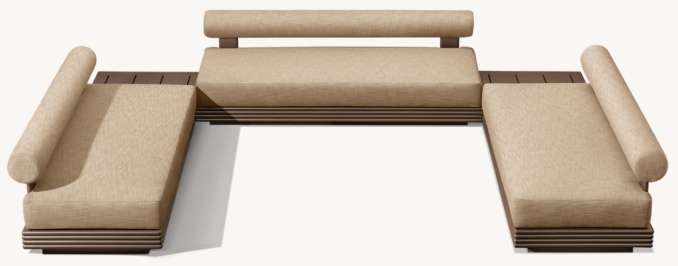 Front High view of Bondi Aluminum Modular U-Sectional  