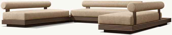 Three Quarter view of Bondi Aluminum Modular U-Sectional  