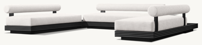 Three Quarter view of Bondi Aluminum Modular U-Sectional  