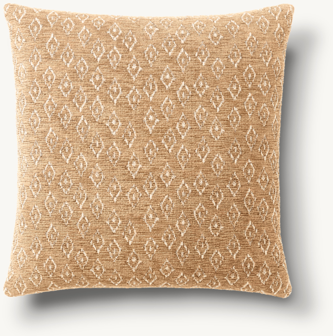 Overhead view of Ria Small Diamond Print Outdoor Pillow Cover - Square 