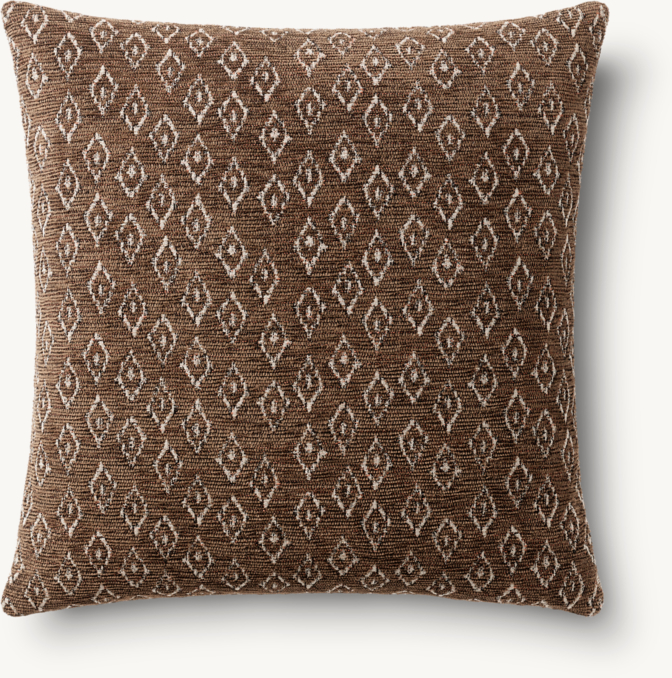 Vue en Hauteur - Ria - Housse de Coussin D’Extérieur à Petits Imprimés Losanges - Carrée - Caramel Brûlé
