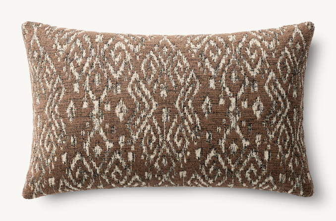 Overhead view of Ria Bold Diamond Print Outdoor Pillow Cover - Lumbar 