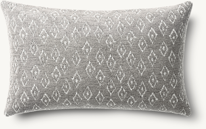 Vue en Hauteur - Ria - Housse de Coussin D'Extérieur à Petits Imprimés Losanges - Rectangulaire - Brouillard