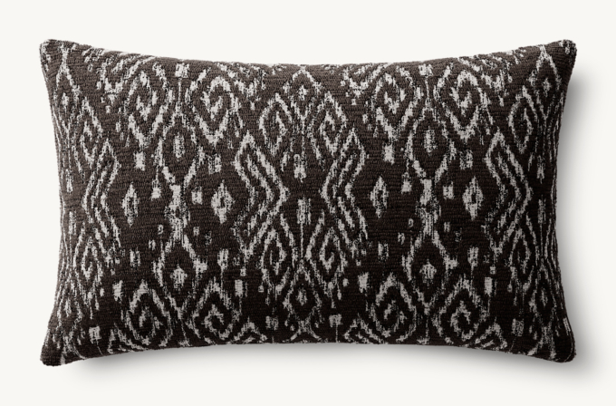 Overhead view of Ria Bold Diamond Print Outdoor Pillow Cover - Lumbar 