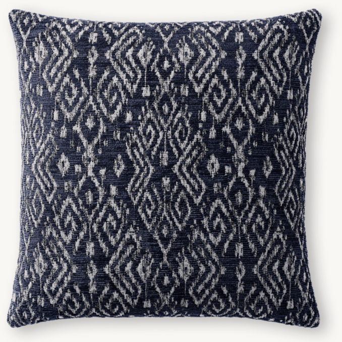 Overhead view of Ria Bold Diamond Print Outdoor Pillow Cover - Square 