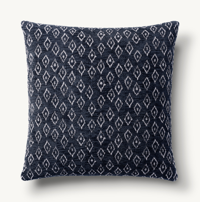 Overhead view of Ria Small Diamond Print Outdoor Pillow Cover - Square 