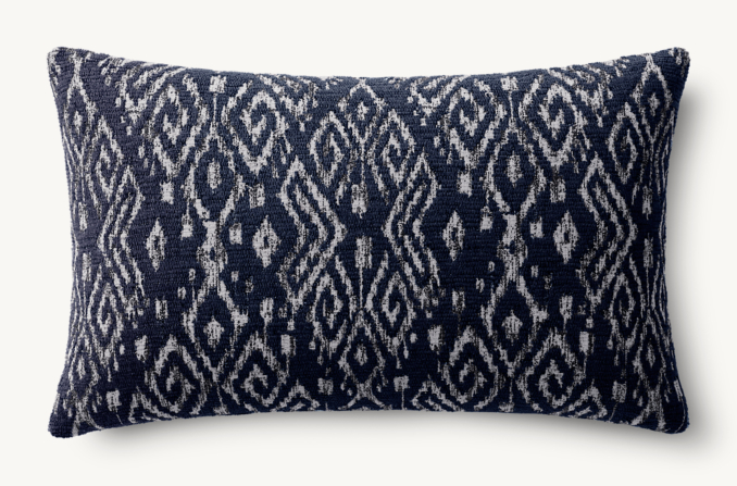 Overhead view of Ria Bold Diamond Print Outdoor Pillow Cover - Lumbar 