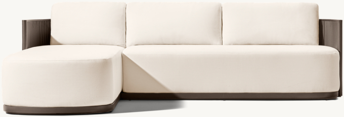 Byron Aluminum Left-Arm Sofa-Chaise Sectional