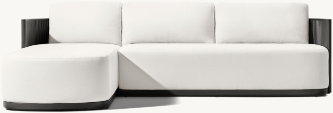Byron Aluminum Left-Arm Sofa-Chaise Sectional