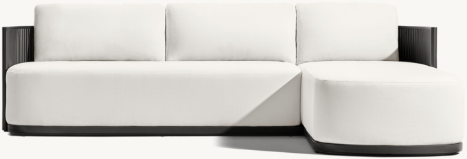 Byron Aluminum Right-Arm Sofa-Chaise Sectional
