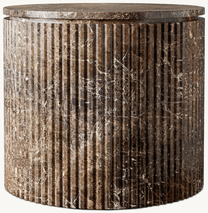 Byron Reeded Stone Round Side Table