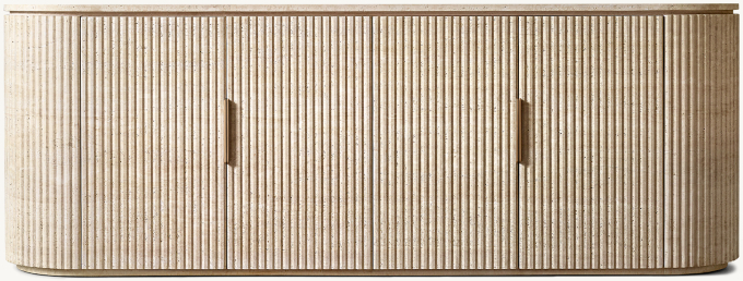 Byron Reeded Stone 4-door Sideboard