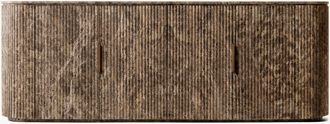 Byron Reeded Stone 4-door Sideboard