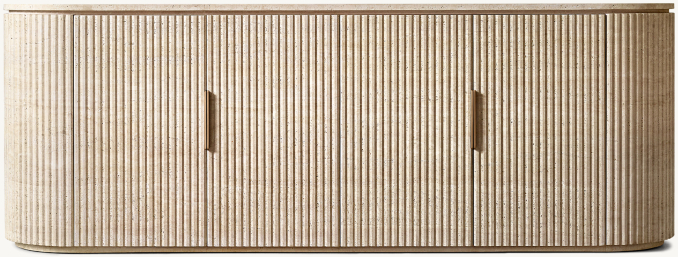 Byron Reeded Stone 4-door Sideboard | RH