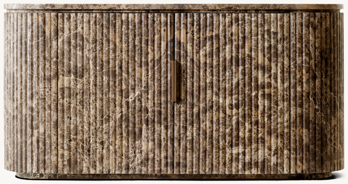 Front view of Byron Reeded Stone Double-Door Sideboard 