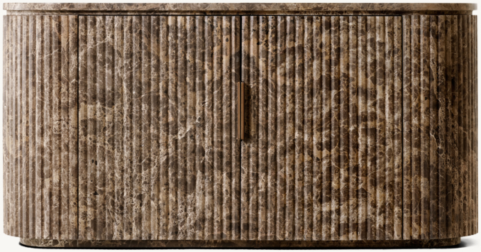 Front view of Byron Reeded Stone Double-Door Sideboard 