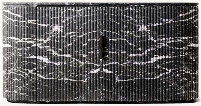 Front view of Byron Reeded Stone Double-Door Sideboard 