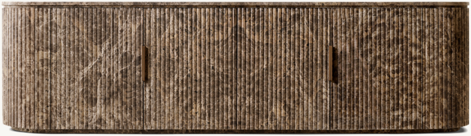 Byron Reeded Stone 4-door Media Console