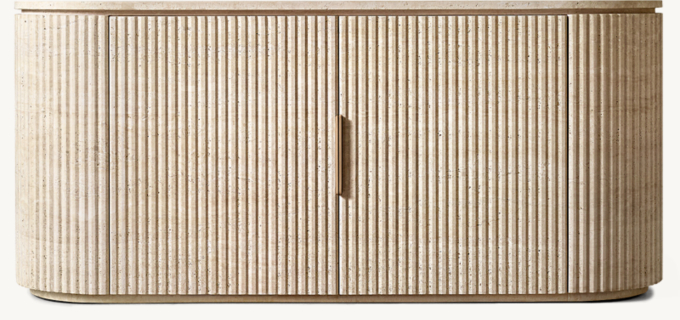 Byron Reeded Stone Double-door Media Console