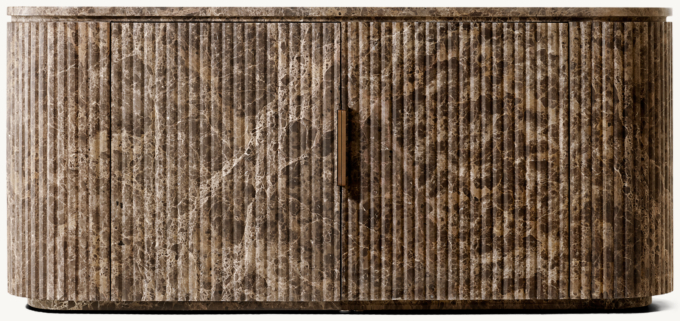 Byron Reeded Stone Double-door Media Console