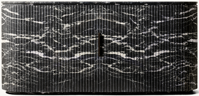 Byron Reeded Stone Double-door Media Console