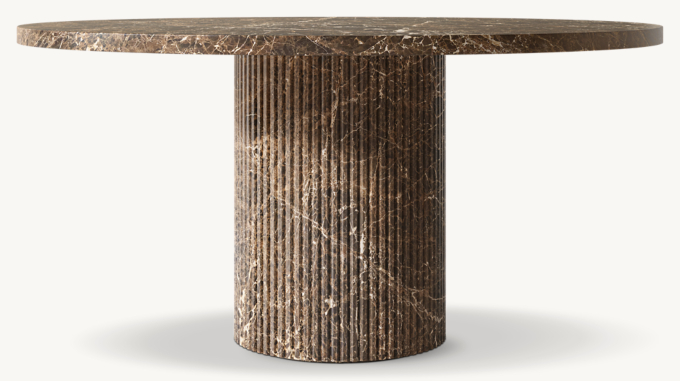 Byron Reeded Stone Round Dining Table
