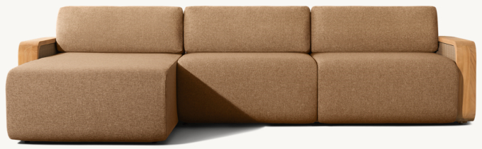 Santiago Teak Left-Arm Sofa-Chaise Sectional 
