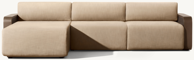 Santiago Aluminum Left-Arm Sofa-Chaise Sectional 