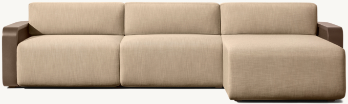 Santiago Aluminum Right-Arm Sofa-Chaise Sectional 