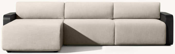 Santiago Aluminum Left-Arm Sofa-Chaise Sectional 