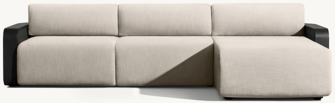 Santiago Aluminum Right-Arm Sofa-Chaise Sectional 