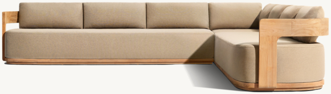 Bronte Teak Right-Arm L-Sectional 