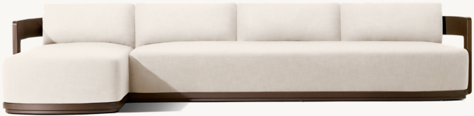 Bronte Aluminum Left-Arm Sofa-Chaise Sectional 